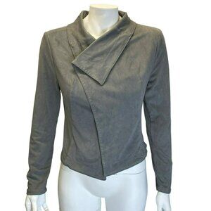 Romeo + Juliet Couture Jacket Womens Medium/Large Grey Sueded Soft Deconstructed